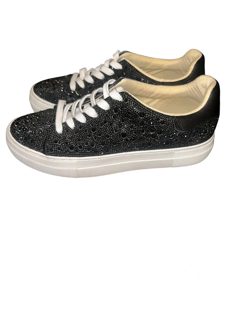 Blue by Betsey Johnson Sidny Rhinestone Platform Lace Up Sneakers